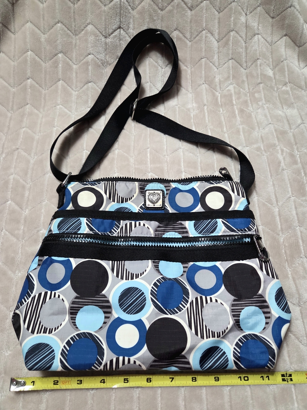 Brighton Blue Multi-Circle Crossbody Bag with Black Strap